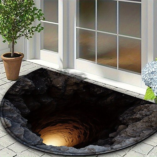 Landschaftsdesign Fußmatte visuelle Falle Bodenmatte rutschfest für Türbereich Eingangsbereich Badezimmer Flur drinnen draußen Diatomit schnell trocknend absorbierend Image