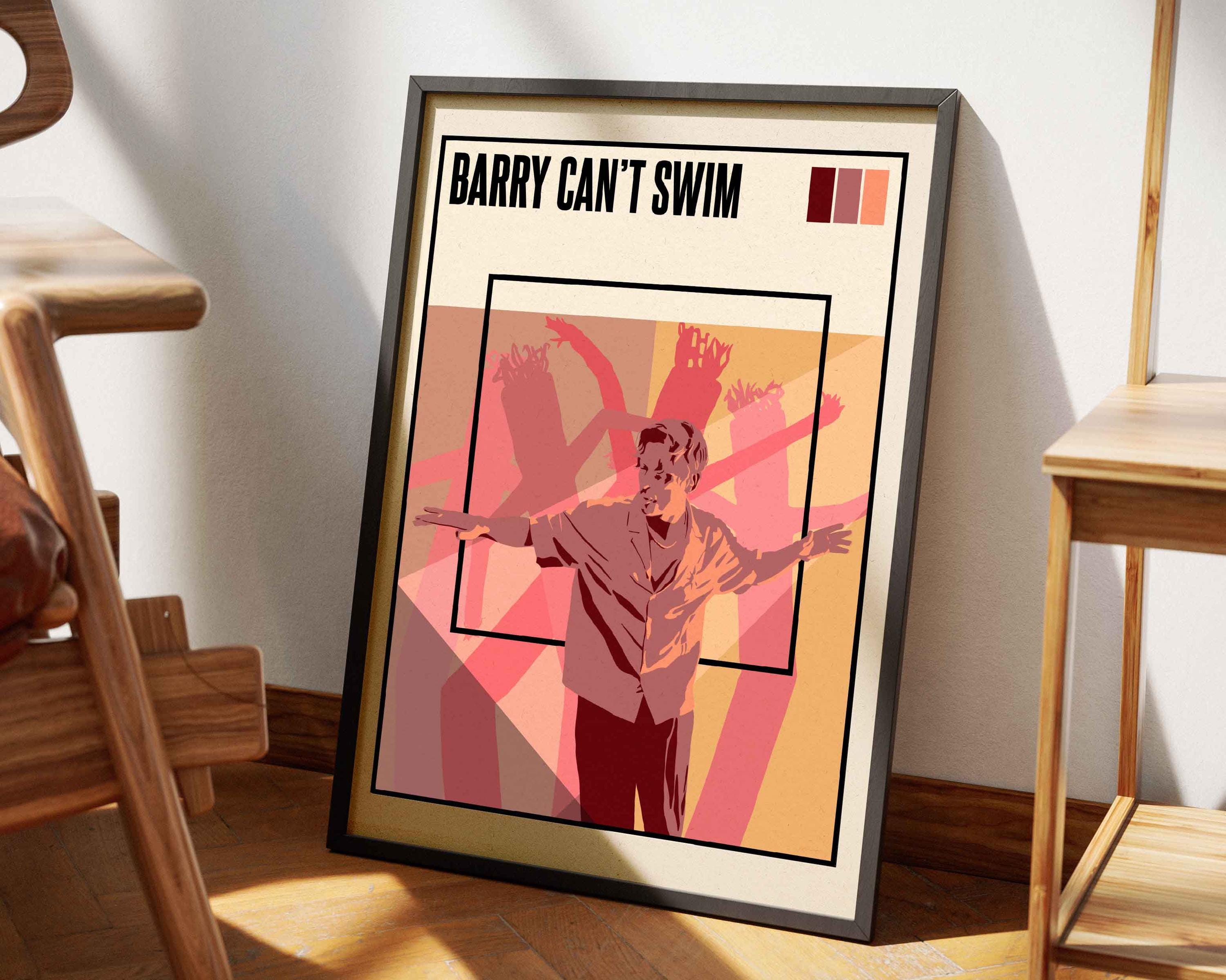 Poster di Barry Can't Swim / Stampa musicale minimalista / Poster musicali / Decorazioni per la stanza / Arte murale / Stampe musicali / Regali musica