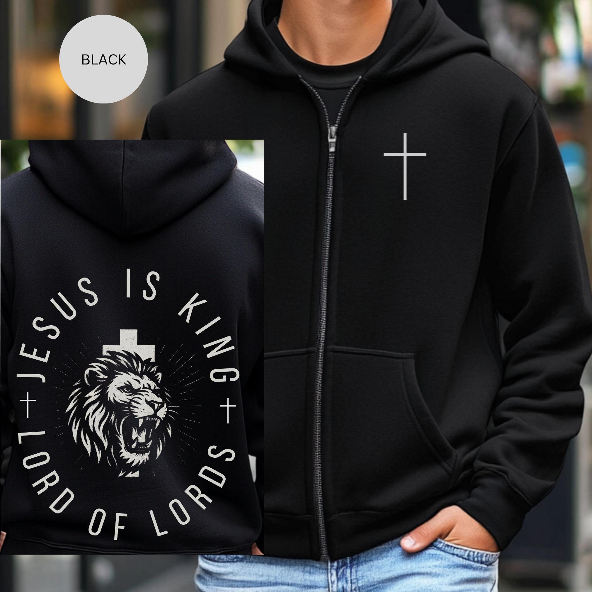 Felpa con cappuccio cristiana con cerniera, felpa religiosa con cerniera intera, giacca con cappuccio della fede, capospalla cristiano con versetti de