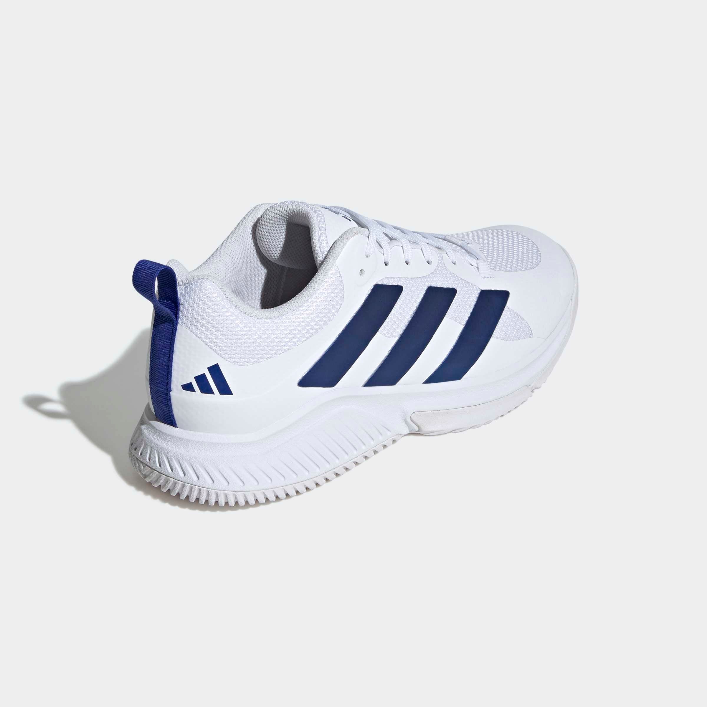 Hallenschuh ADIDAS PERFORMANCE "COURT TEAM BOUNCE 2.0", Herren, Gr. 44, cloud weiß, royal blau, cloud weiß, Synthetik, Textil, Schuhe Hallenschuh