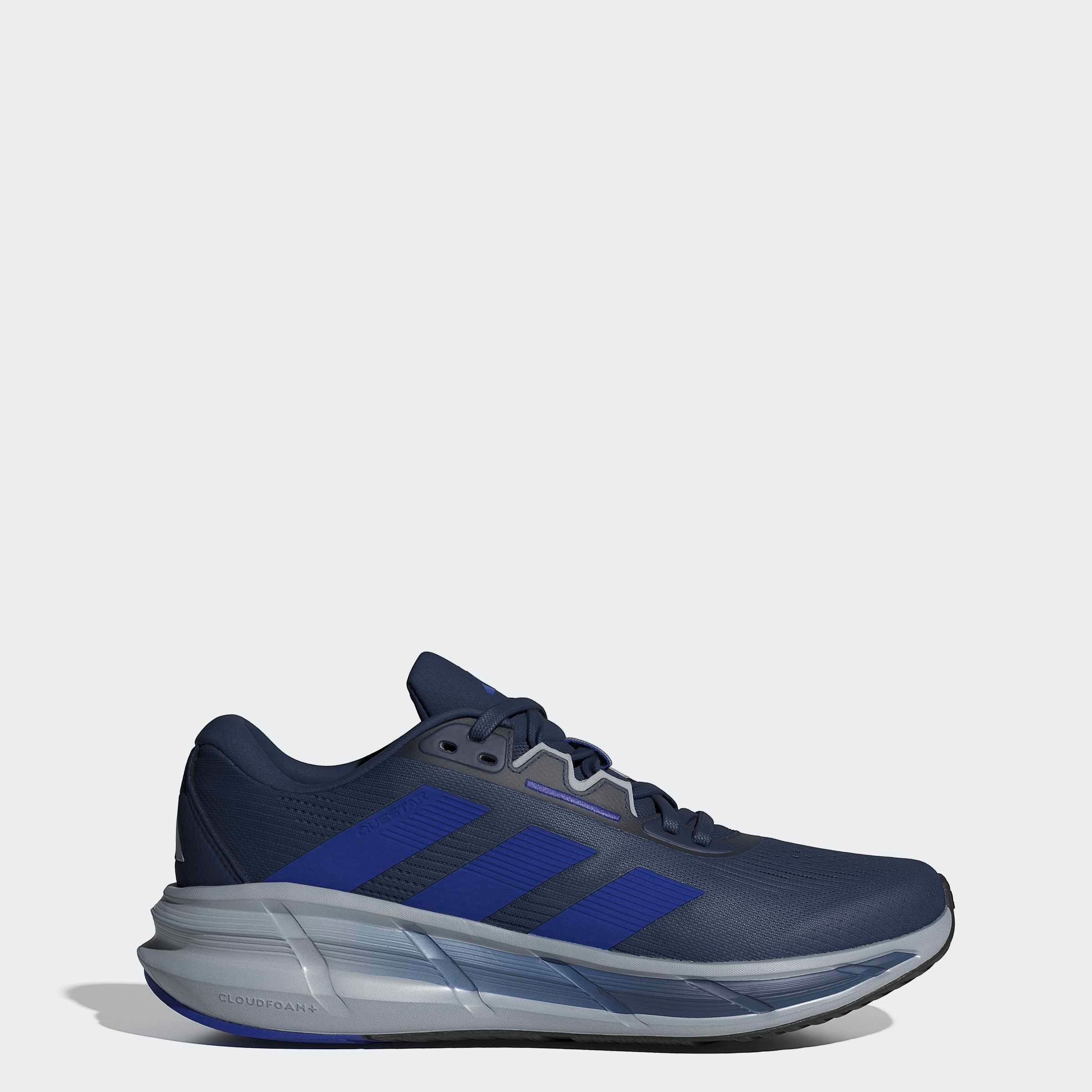 Laufschuh ADIDAS PERFORMANCE "QUESTAR 3", Damen, Gr. 48, tech indigo, lucid blau, halo silber, Synthetik, Textil, Schuhe Laufschuh