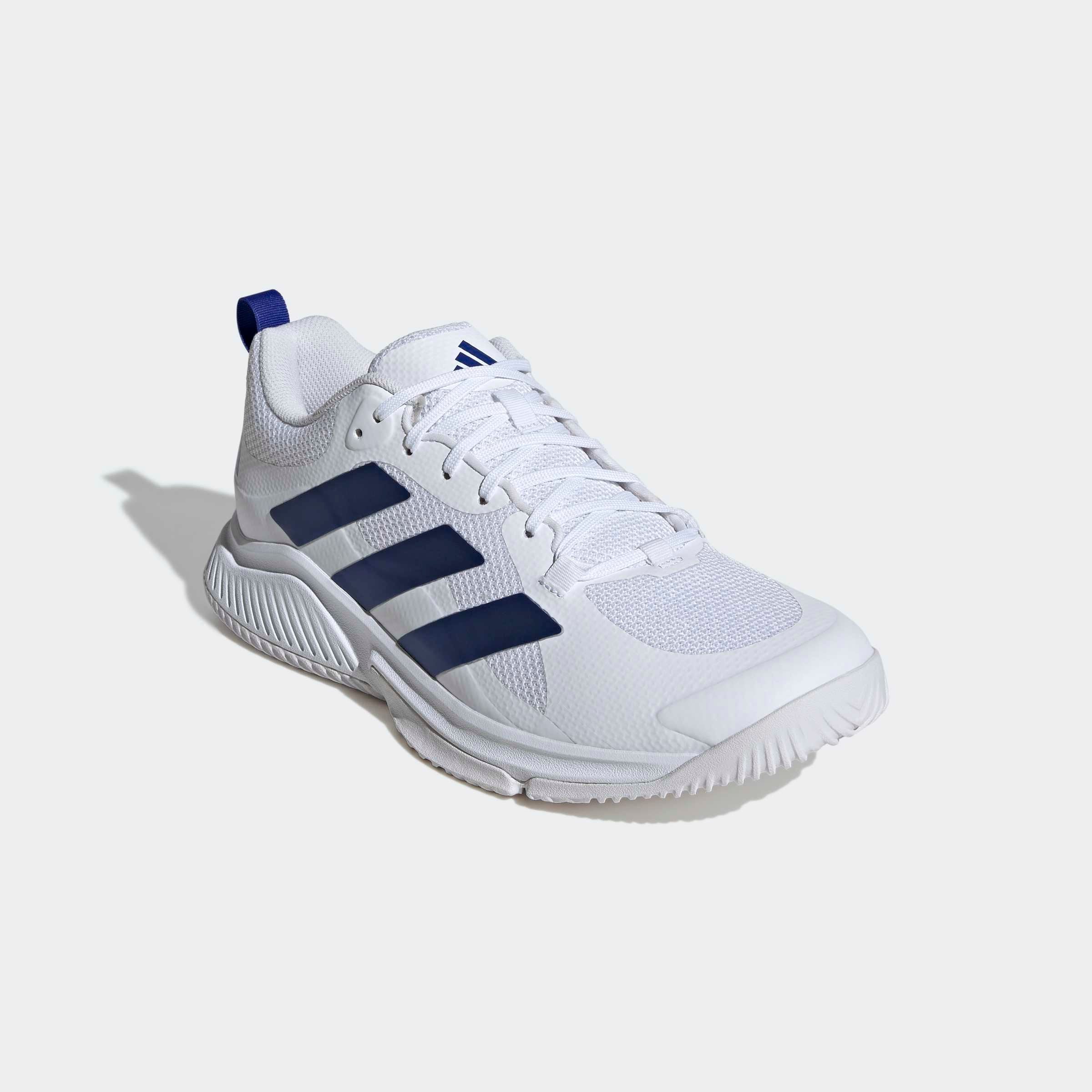 Hallenschuh ADIDAS PERFORMANCE "COURT TEAM BOUNCE 2.0", Herren, Gr. 46, cloud weiß, royal blau, cloud weiß, Synthetik, Textil, Schuhe Hallenschuh