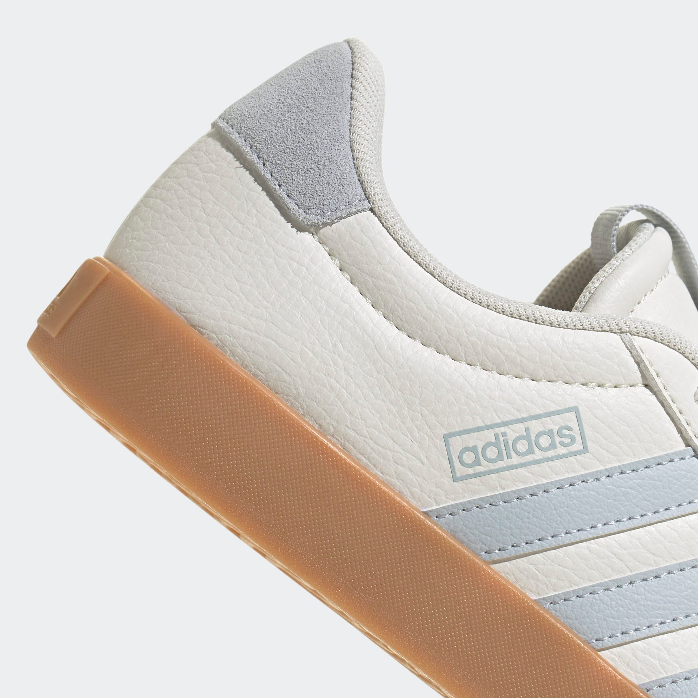 Sneaker ADIDAS SPORTSWEAR "VL COURT 3.0", Damen, Gr. 38, core weiß, halo blau, gum 3, Leder, Synthetik, Schuhe Sneaker