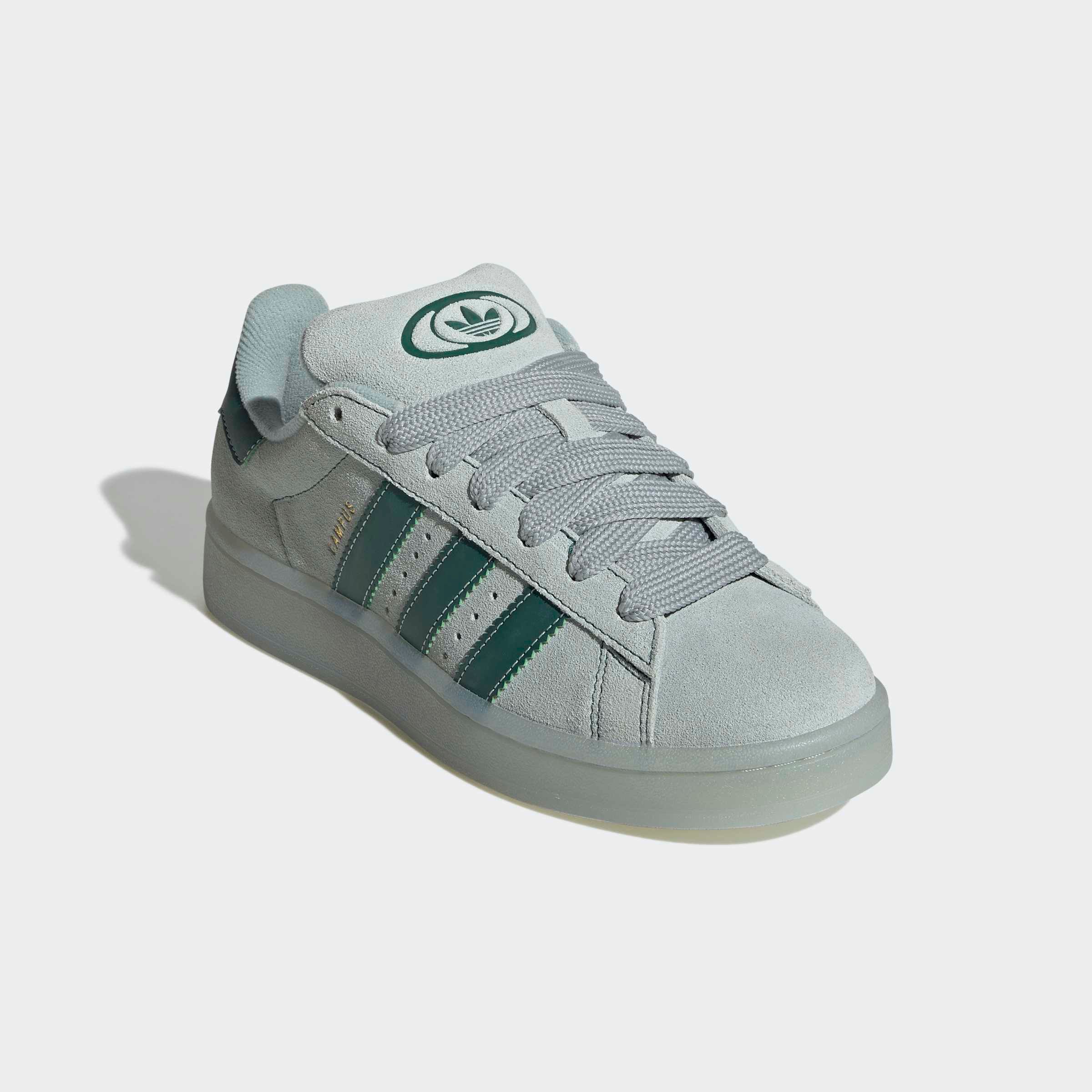 Sneaker ADIDAS ORIGINALS "CAMPUS 00S", Damen, Gr. 39, wonder sage, collegiate grün, gold metallic, Leder, Schuhe Sneaker