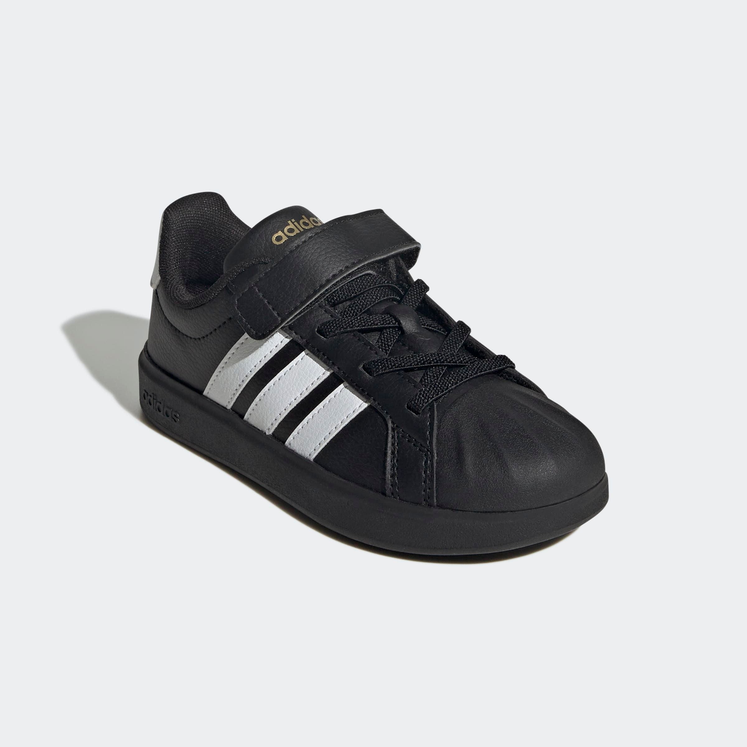 Sneaker ADIDAS SPORTSWEAR "STREETTALK", Damen, Gr. 32, core schwarz, cloud weiß, gold metallic, Synthetik, Schuhe Sneaker