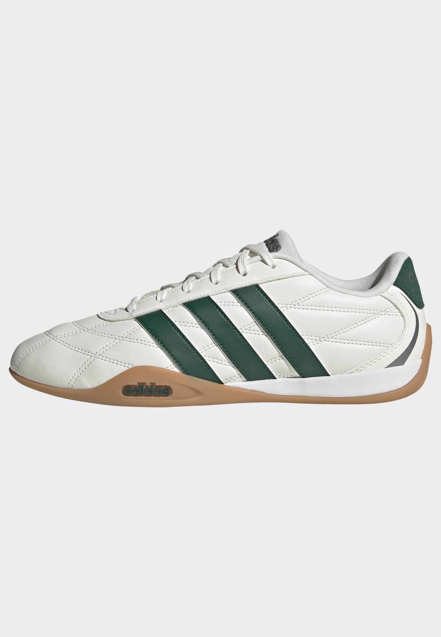 Sneaker ADIDAS SPORTSWEAR "GROUNDPULSE", Herren, Gr. 47, core weiß, collegiate grün, gum 3, Leder, Synthetik, Schuhe Sneaker