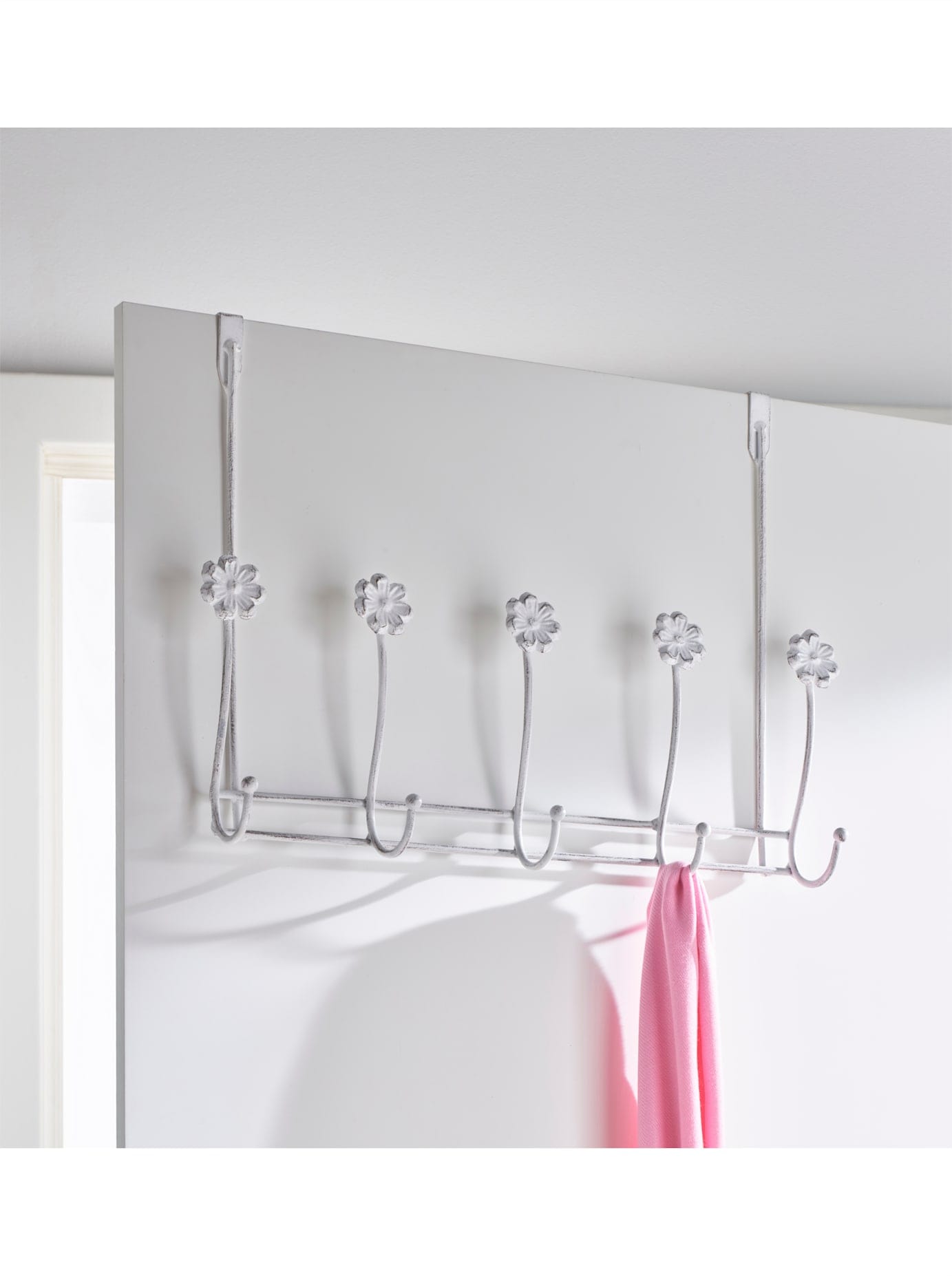 Hakenleiste, weiß, B:43cm H:33cm T:9cm, Metall, Hakenleisten