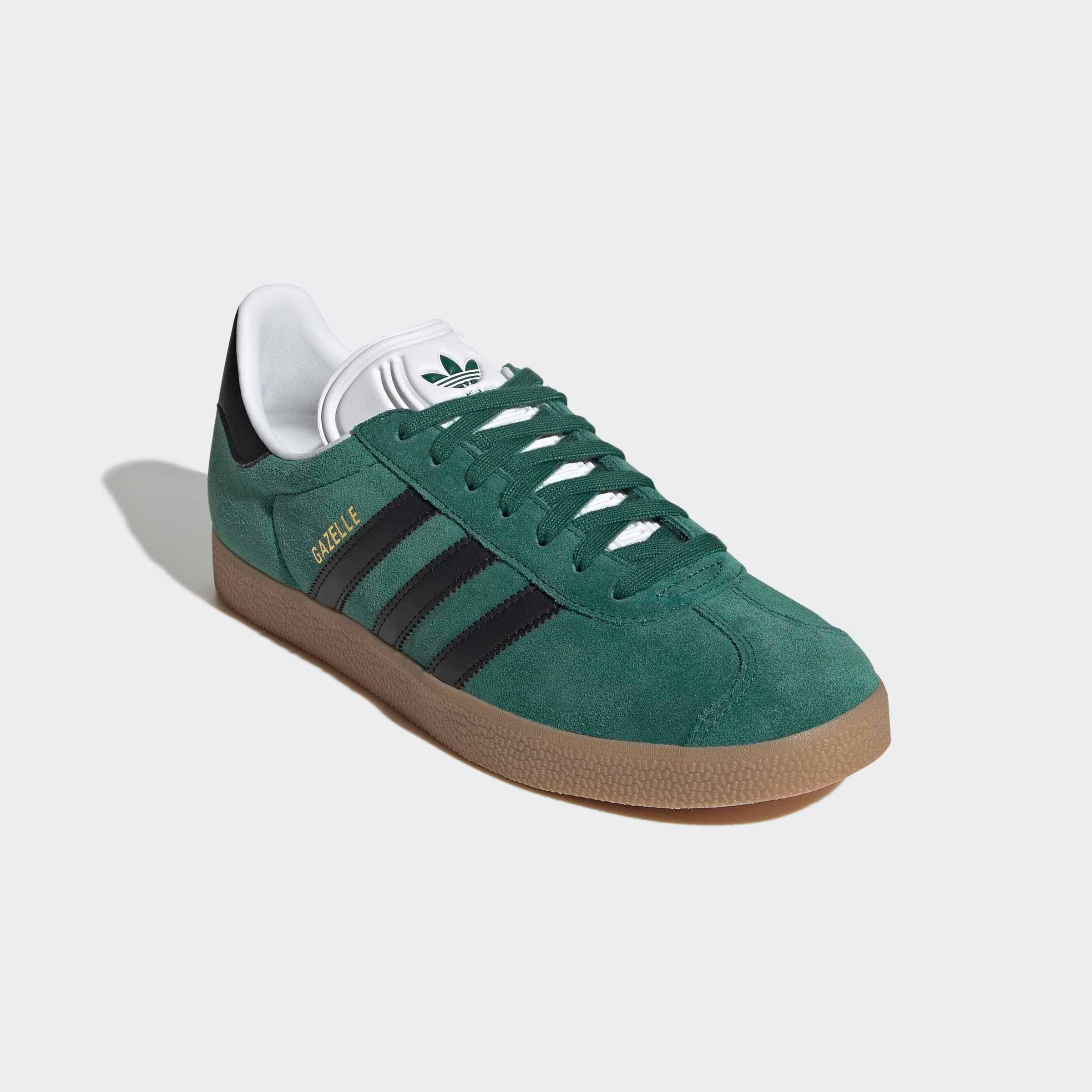 Sneaker ADIDAS ORIGINALS "GAZELLE", Herren, Gr. 38,5, collegiate grün, core schwarz, cloud weiß, Leder, Synthetik, Schuhe Sneaker
