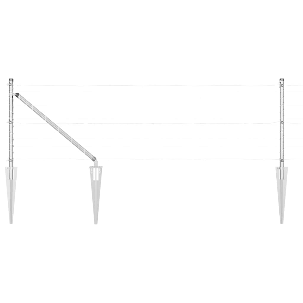 vidaXL Zaunpfosten Sonstiges 26 pcs Grau 3,2 x 3,2 x 100 cm Stahl Image