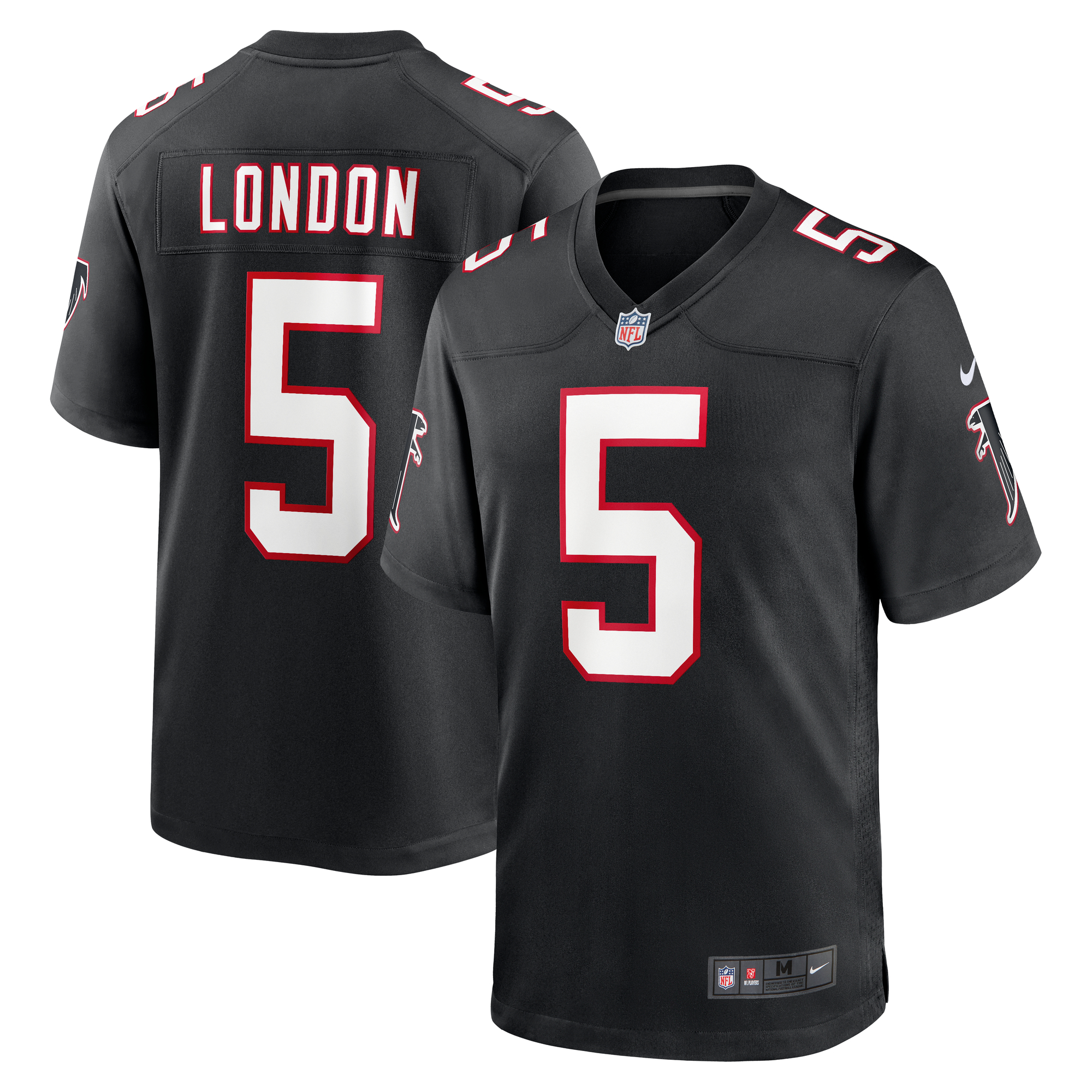 Atlanta Falcons Nike Game Ausweichtrikot - Schwarz - Drake London - Herren Image