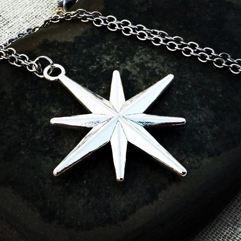 Collana Stella Polare Grande - Collana Stella Polare in Argento - Collana Stella Polare Grande - Collana Stella di Natale - Gioielli Stella Polare in