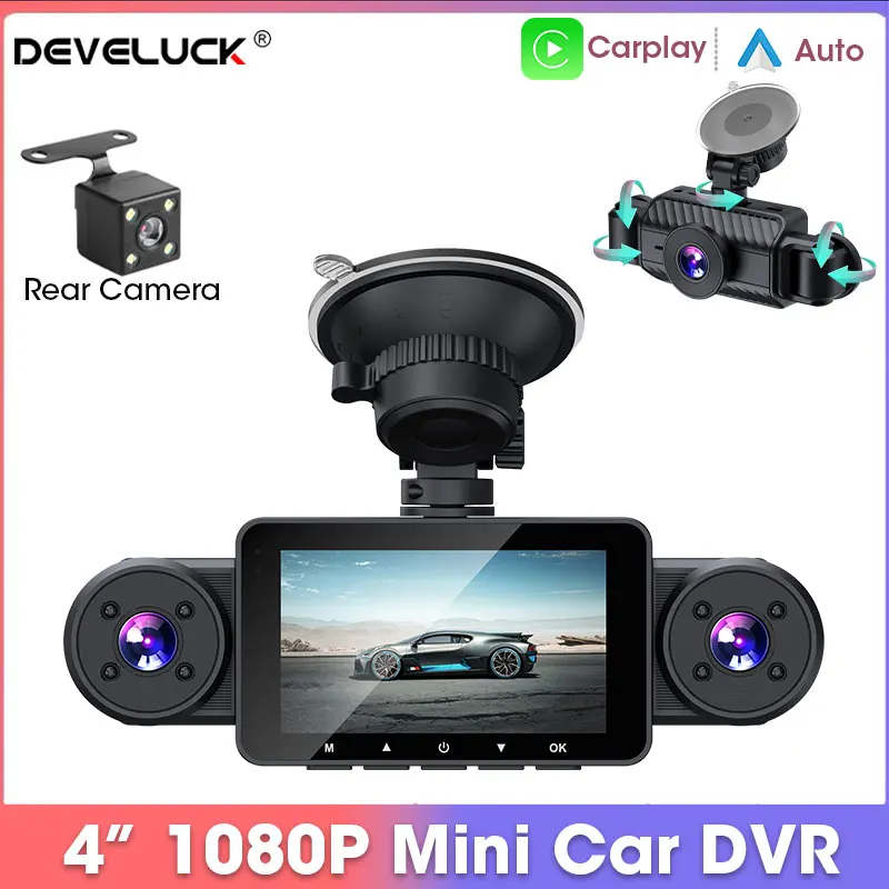 Develuck Auto DVR 4-Kanal-Dashcam für Auto-Videorecorder, Rückfahrkamera, WLAN-Fernbedienung 140 ° Weitwinkelkamera für Auto Image