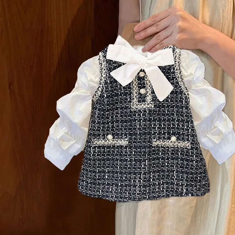 2023 neue Mädchen Kleidung Weste Rock Frühling und Herbst Baby Mädchen Elegante Kleine Duftende Stil Rock Kinder der Herbst Kleidung Image