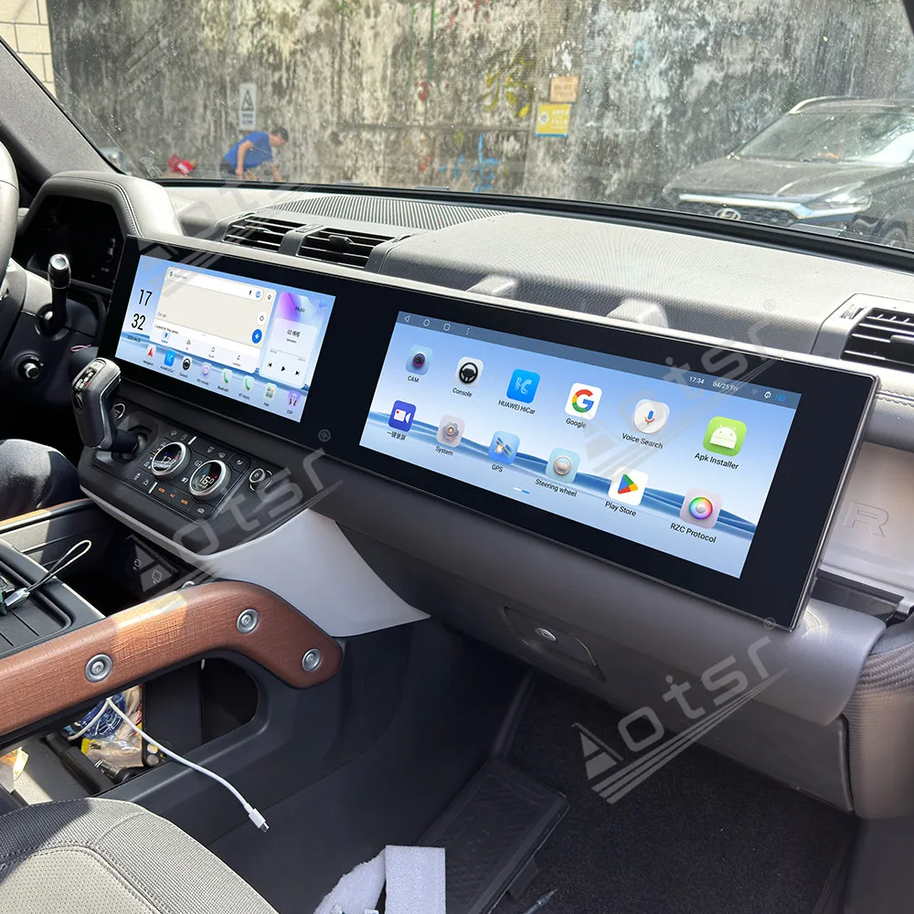 Dual Screen 15'' Android 13 für Land Rover Defender, 2017-2024, Auto-GPS-Navigation, Beifahrer vorne, kabelloses Carplay-Autoradio Image
