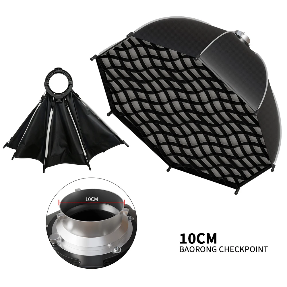 SH 35 cm Foto-Softbox mit Bowens-Montage und Wabengitter, achteckiger Regenschirm, Outdoor-Softbox für 115/135 W Videol-Licht Image