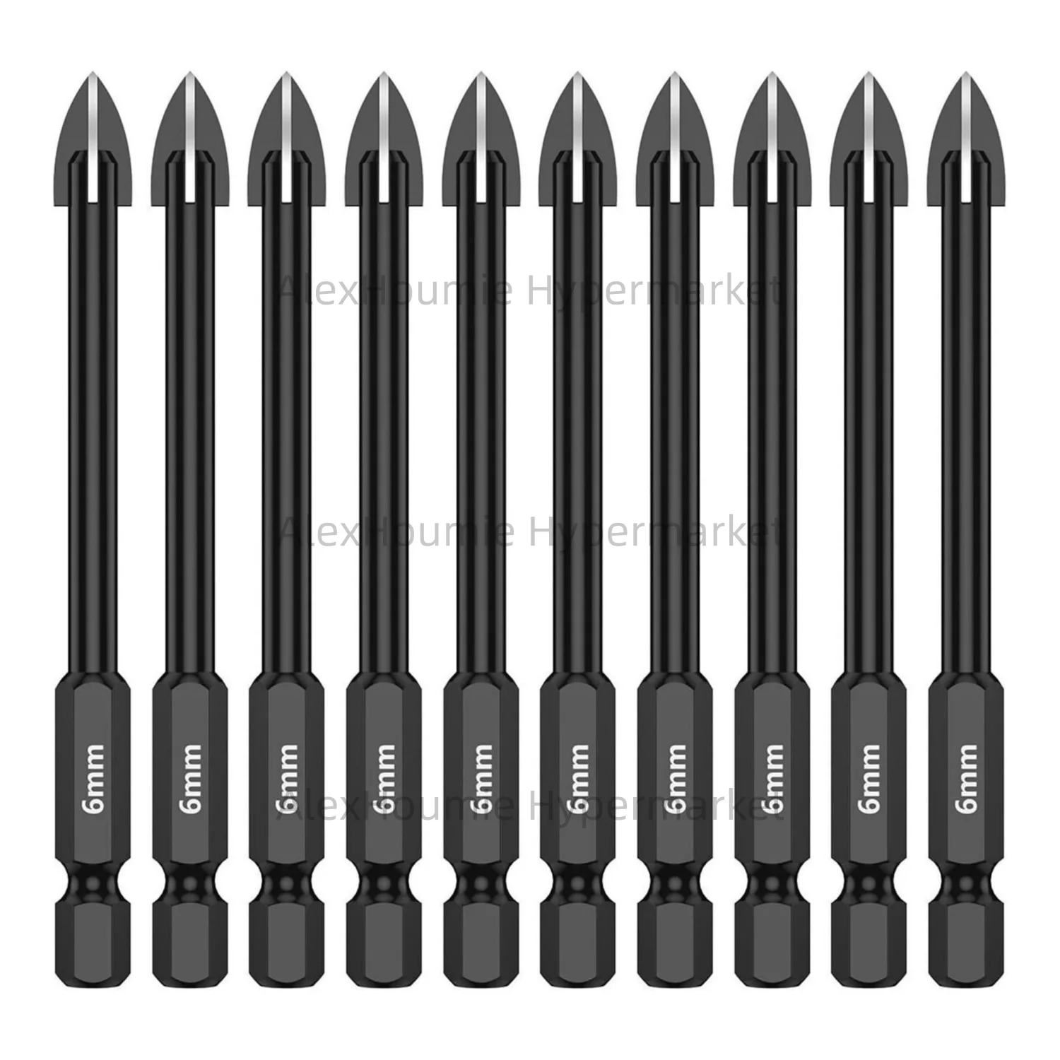 10PCS Punte da trapano per piastrelle 3-12mm Punte da trapano per muratura Set di punte da trapano per calcestruzzo Lega 1/4 Codolo esagonale per specchio di vetro Ceramica Legno Mattoni