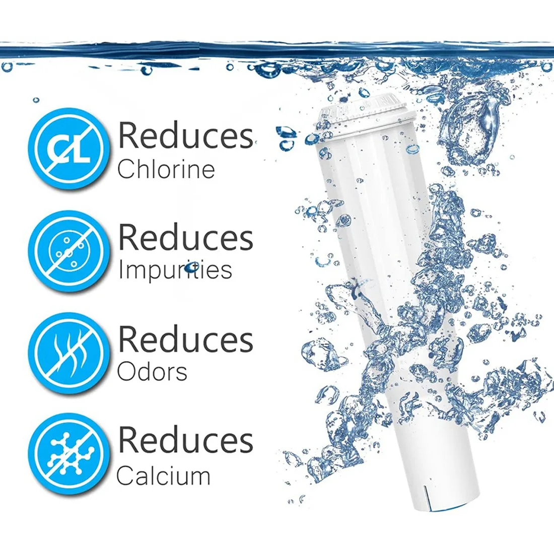 BVBV 3-teilige Filterkartusche für Jura Claris White, Kaffeewasserfilter für Jura Impressa E8 Vollautomatische Kaffeemaschinen Image