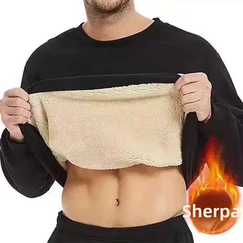 2025, neues trendiges Herren-Sweatshirt aus Merinowolle, lockere Passform, mit Fleece gefüttert, verdickt, warm, Sport-Freizeitjacke, Herbst und Winter Image