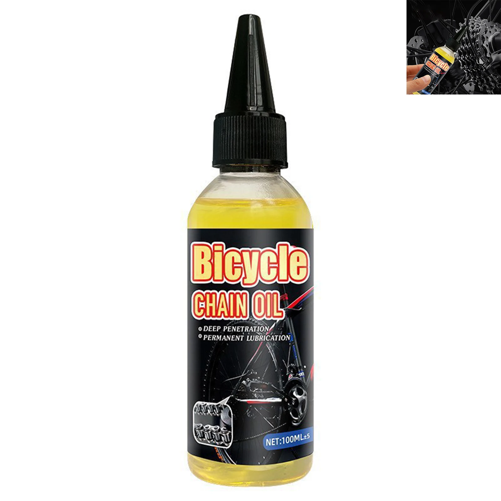 Fahrradketten-Schmieröl, 100 ml, leistungsstarke Formel für Mountainbikes und Rennräder, rostfrei, staubdicht, langanhaltender Schutz Image