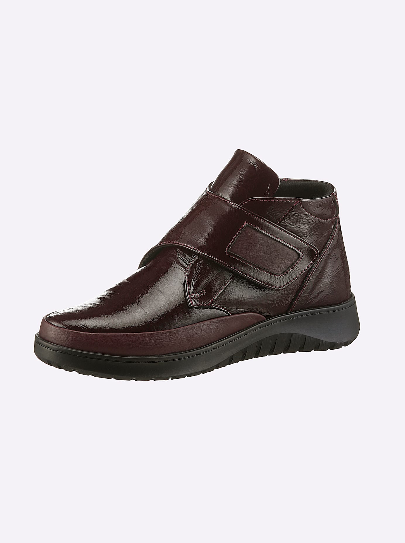 Stiefelette CASUAL LOOKS, Damen, Gr. 38, rot (burgund), Lackleder, Schuhe Stiefelette