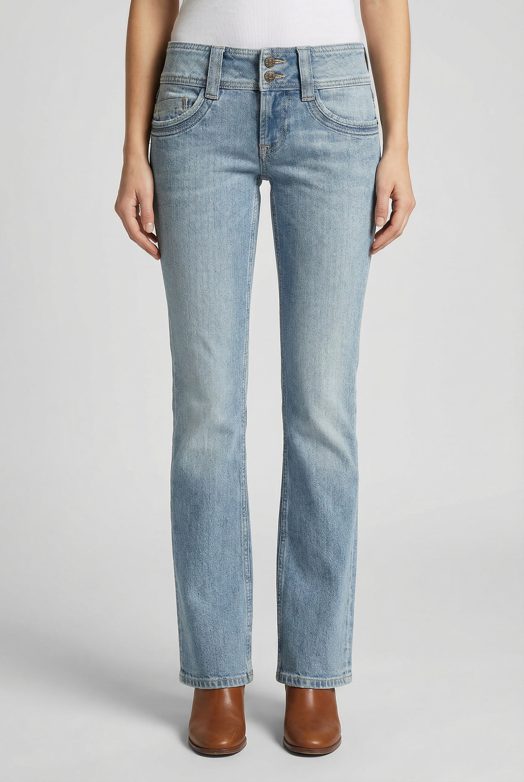 Slim-fit-Jeans PEPE JEANS "ICONIC GEN", Damen, Gr. 32, Länge 32, light blau used, Denim/Jeans, Obermaterial: 99% Baumwolle, 1% Elasthan, slim fit lang, Jeans Slim-fit-Jeans, Mid Waist