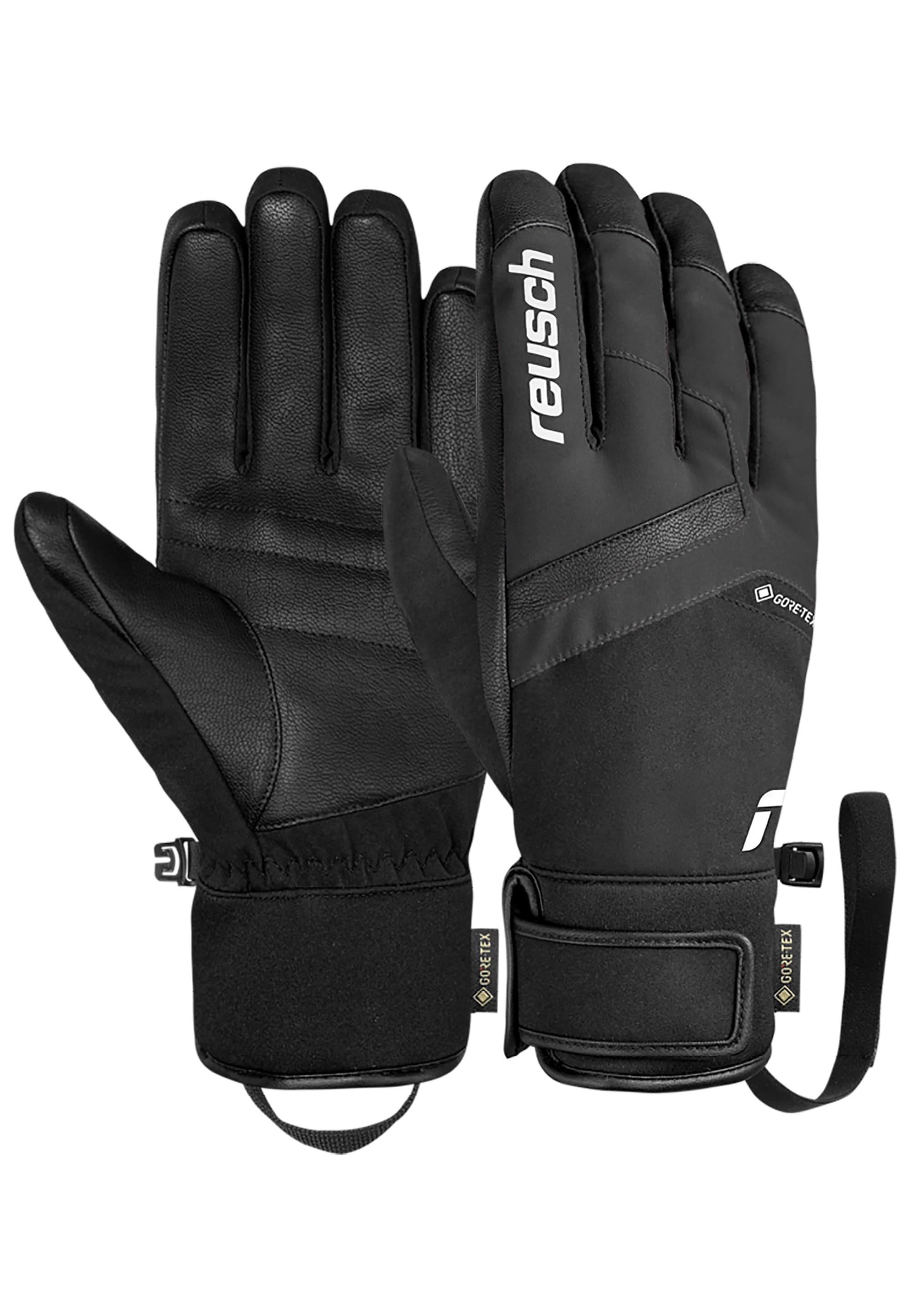 Skihandschuhe REUSCH "Booster GORE-TEX", Damen, Gr. 10, schwarz, weiß, 70% Polyester, 27% Polyurethan, 3% Elasthan, unifarben, Handschuhe, mit wasserdichter, atmungsaktiver Funktion Image