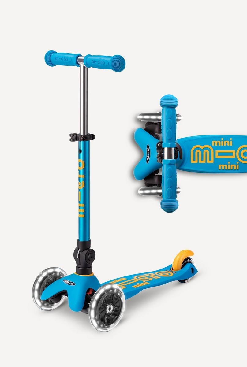 Micro Kickboard Micro Mini Deluxe Foldable LED Scooter - Ocean Blue