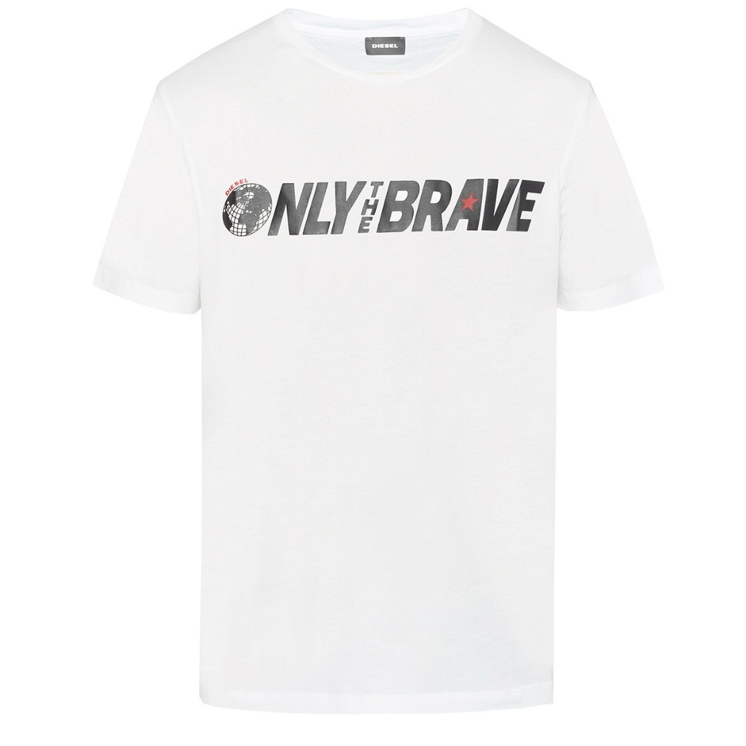 Diesel T-Just-SV Only The Brave Logo Weißes T-Shirt Image