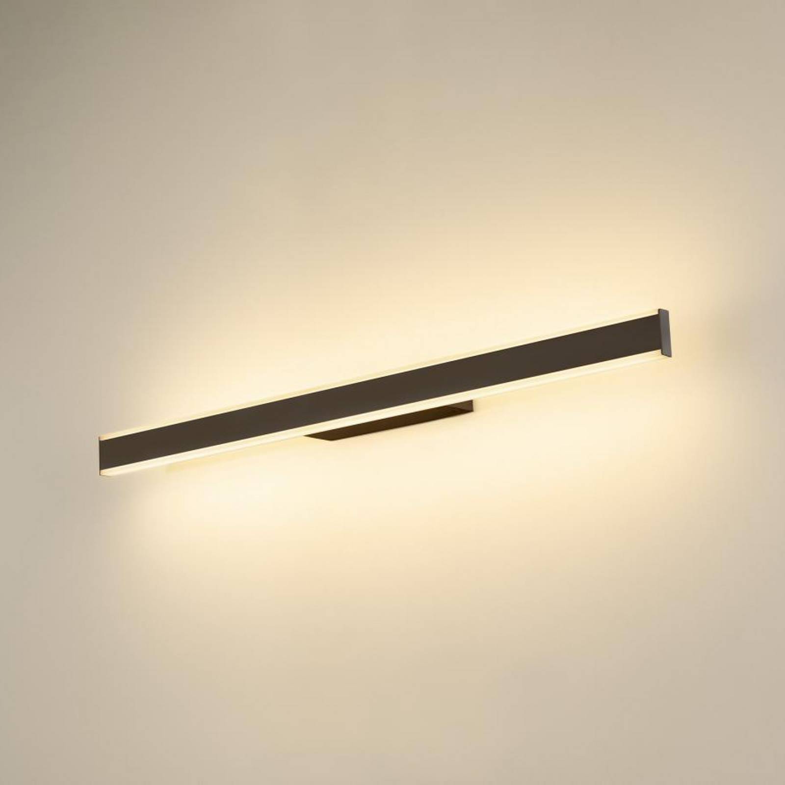 SLV Wandlampe One Linear, dimmbar, schwarz, für Badezimmer, Aluminium, Modern, Wandleuchte, Wandlampe Bad