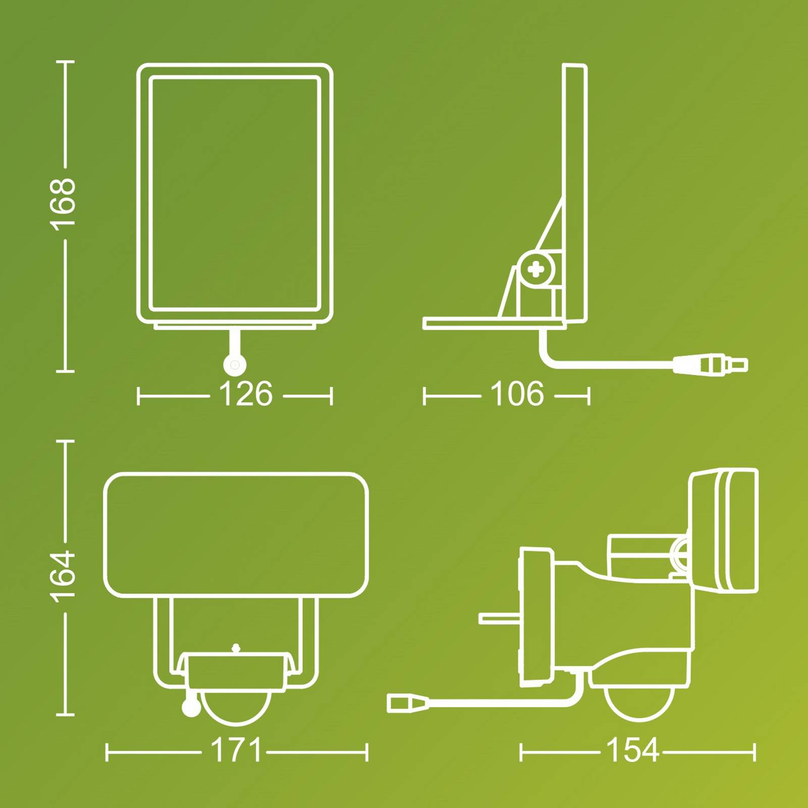 Philips LED-Solar-Außenstrahler Tylus, schwarz 3.000K Sensor Tylus, schwarz, Kunststoff, Solarleuchte außen