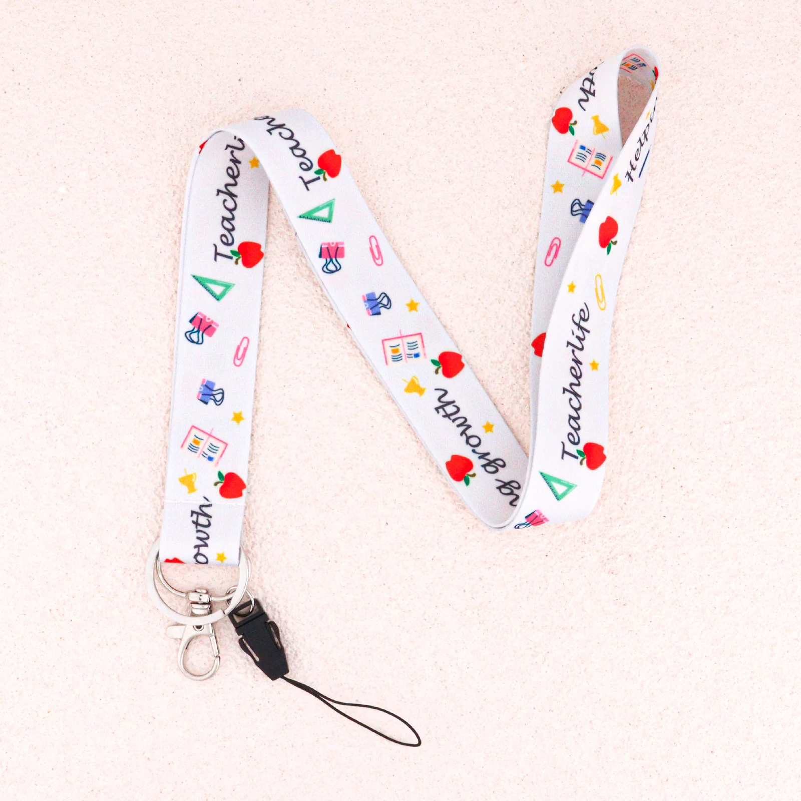 Handy-Lehrer-Lanyard, modisches Umhängeband, Schlüsselanhänger, Lehrer-Lanyard für Ausweishalter, Schlüsselanhänger, Schlüsselanhänger, Geschenk Image