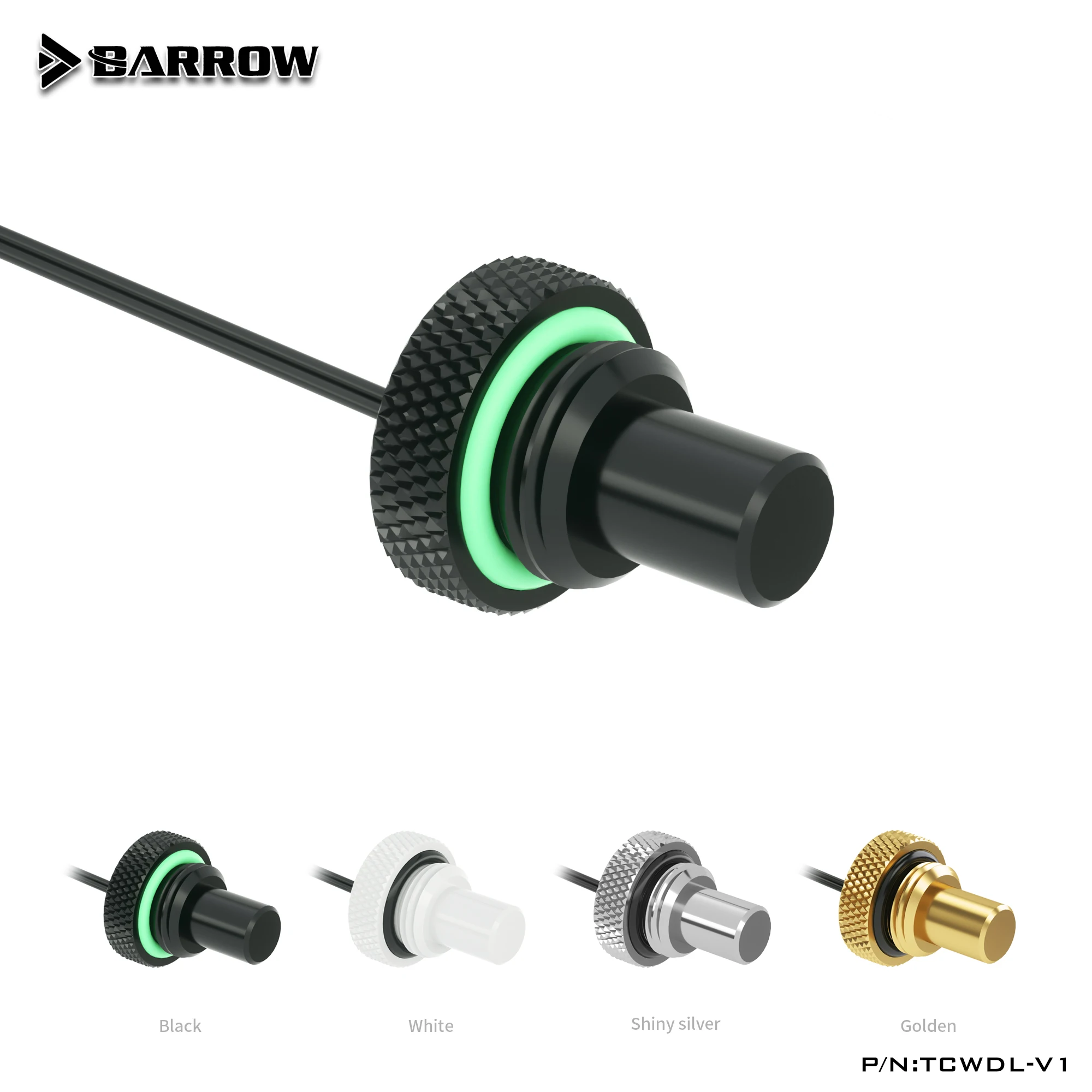 BARROW Computer Wasser Kühlung Temperatur Sensor Überprüfen Scew Wasser Stecker Lock Armaturen, G1/4 ", schwarz/Silber/Weiß/Gold,TCWDL-V1 Image