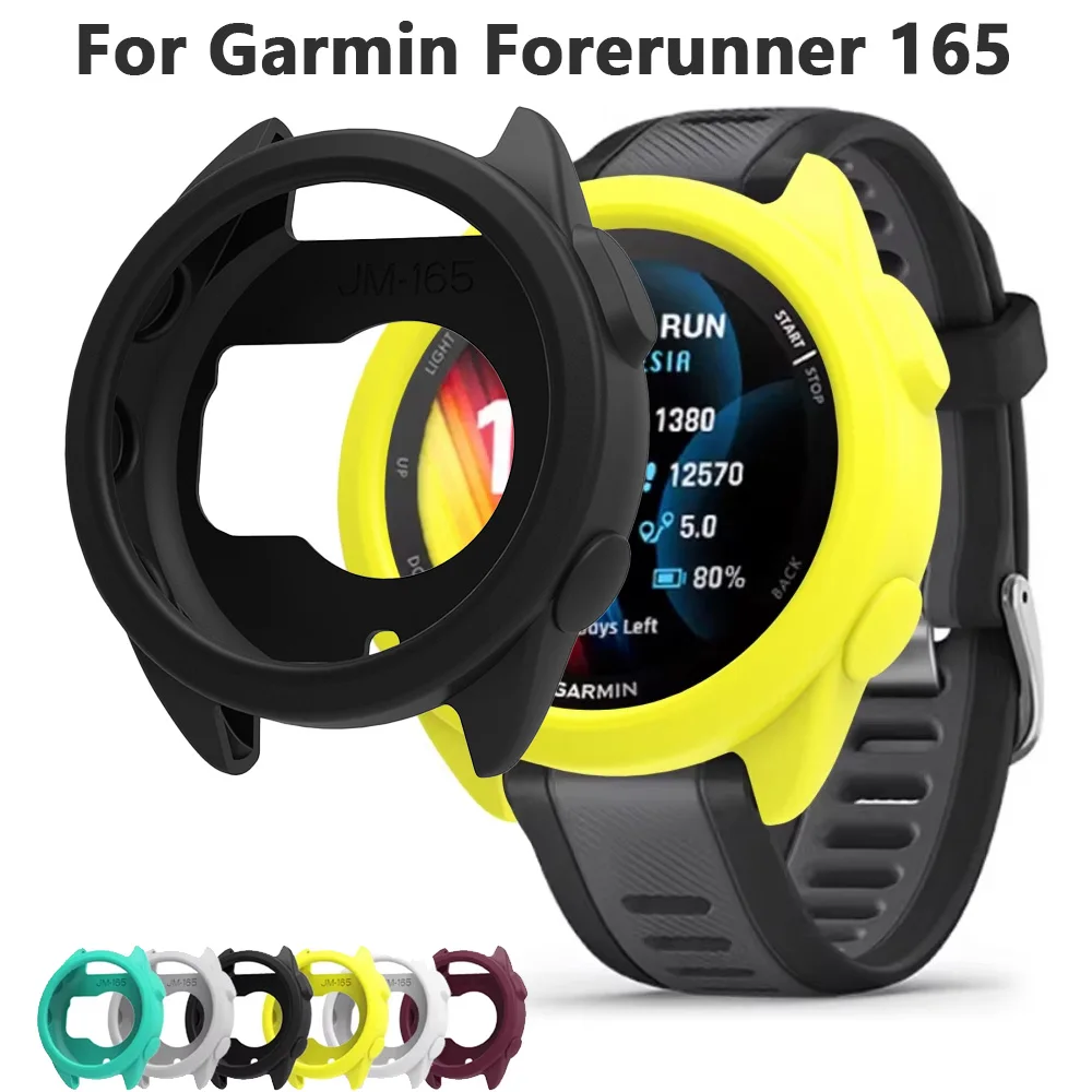 Uhrengehäuse Schutzhülle für Garmin Forerunner 165, Smartwatch, weiches Silikon, Displayschutzfolie, Zubehör Image