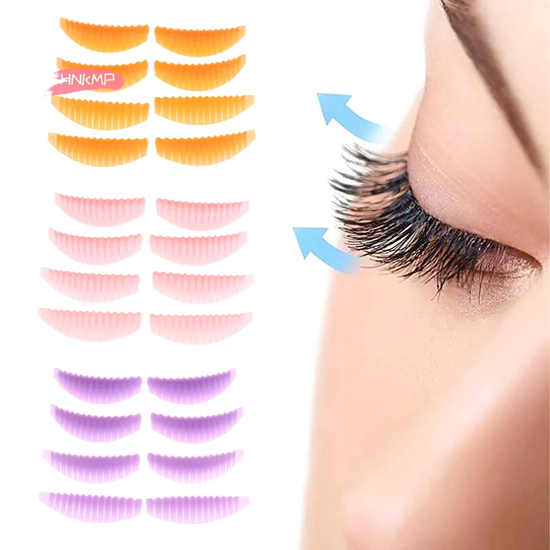 4Pairs Silikon Wimpern Lifting Pads Wiederverwendbare Vertikale Streifen Laminierung Pad für 3D Wimpern Verlängerung Curler Make-Up-Tool Image