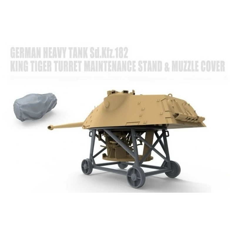 Modellbausatz aus Druckgussharz im Maßstab 1:35, deutscher schwerer Panzer, Königstiger, Turm, Wartungsstand und Maulkorb, unmontiert, unbemalt Image