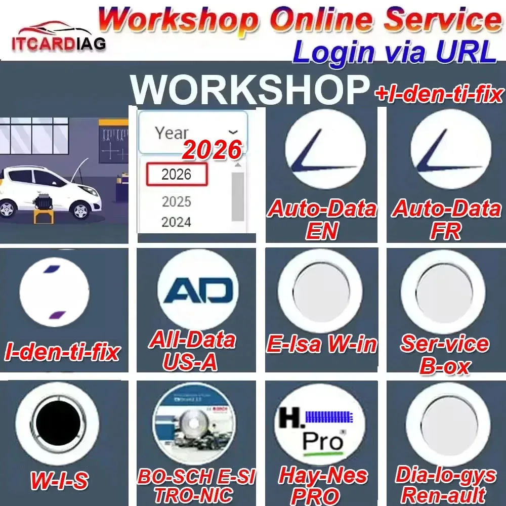 2026 Neuestes Online-Kontopaket für Werkstattreparatur für Hay-nes PRO W-I-S Ser-Vice Box E-lsa Win FCA USA Alldata Auto-Data Alle Daten Image