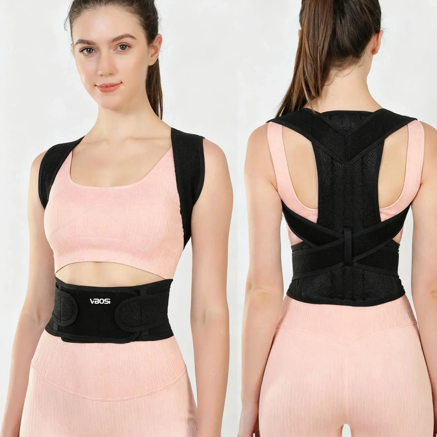 VBOSi Damen Herren verstellbare sportliche Rückenstütze Taillenstütze Haltungskorrektur Image
