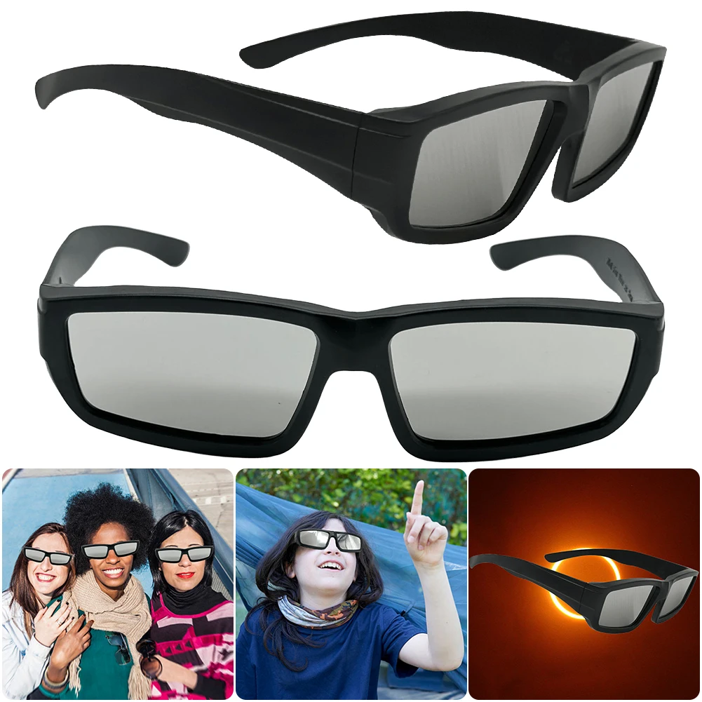 1/2/3/5 Packung Solar Eclipse Glasses ISO-zertifizierte Solar Eclipse Observation Glasses Kunststoff Eclipse Glasses für Solar Eclipse
