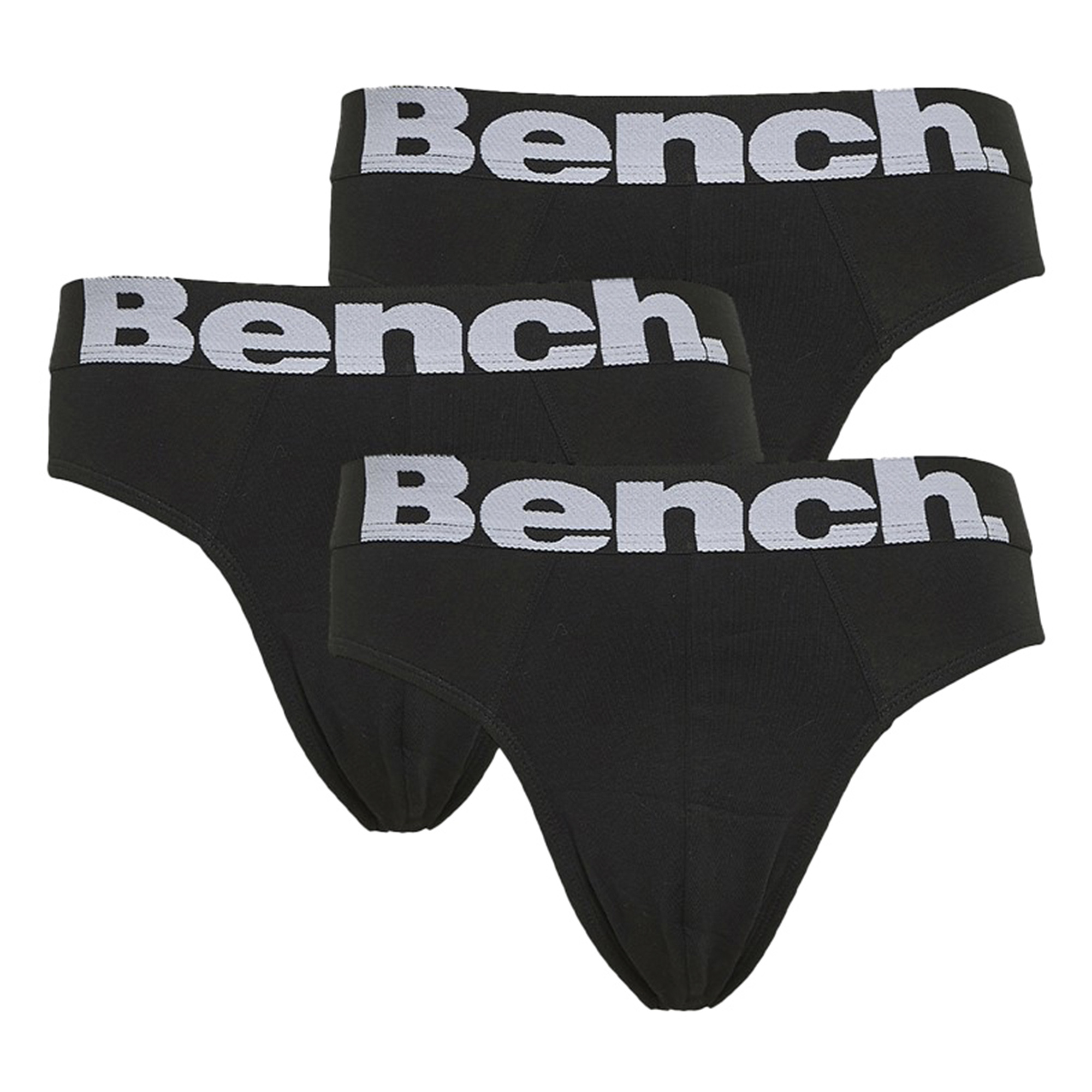 Bench 3 Pack Mens Cotton Briefs Underwear - Asner Collection - Black - Size Medium | Bench Sale | Discount Designer Brands