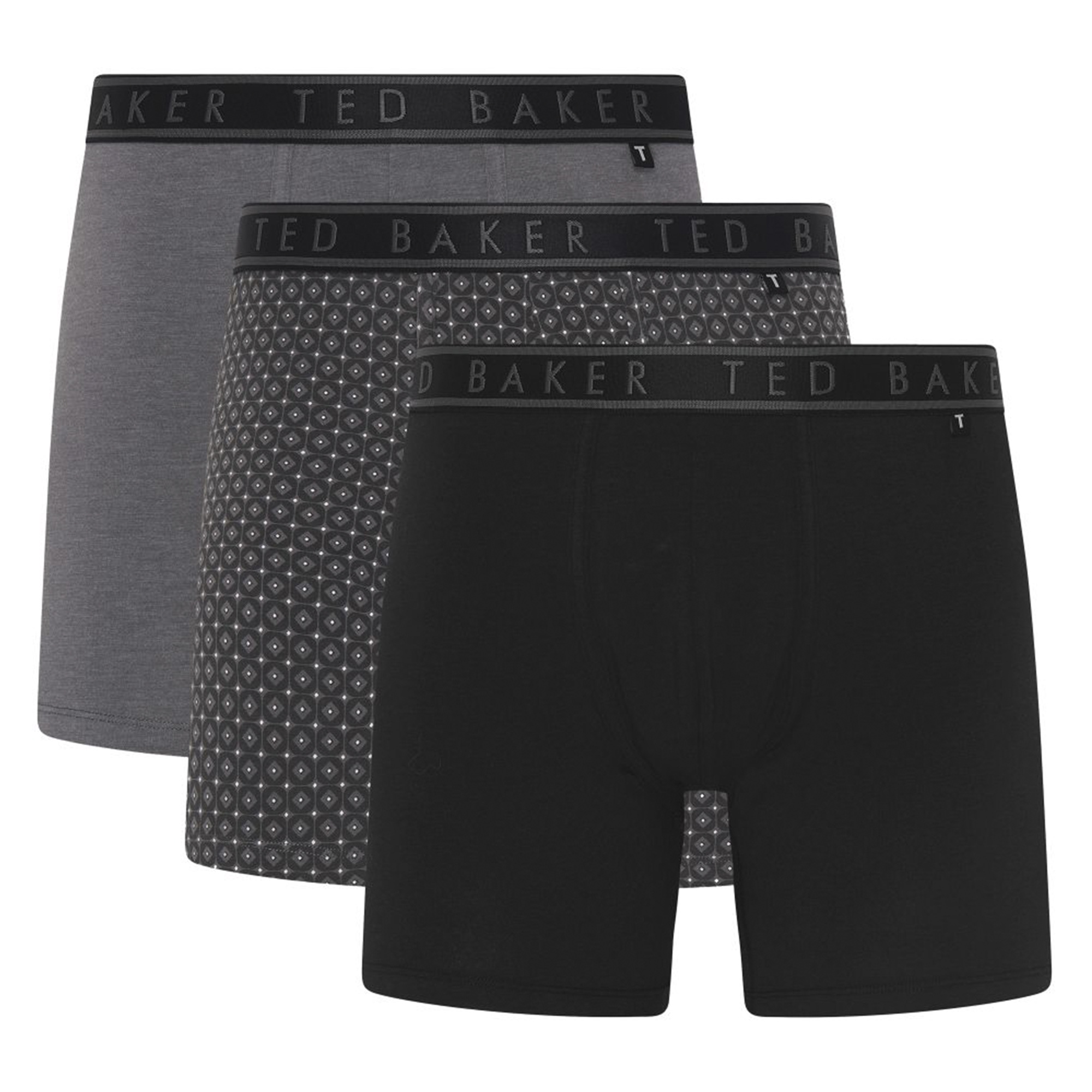 Ted Baker 3 Pack Mens Soft Breathable Cotton Boxer Brief Underwear - Light Grey - Size Medium | Ted Baker Sale | Discount Designer Brands