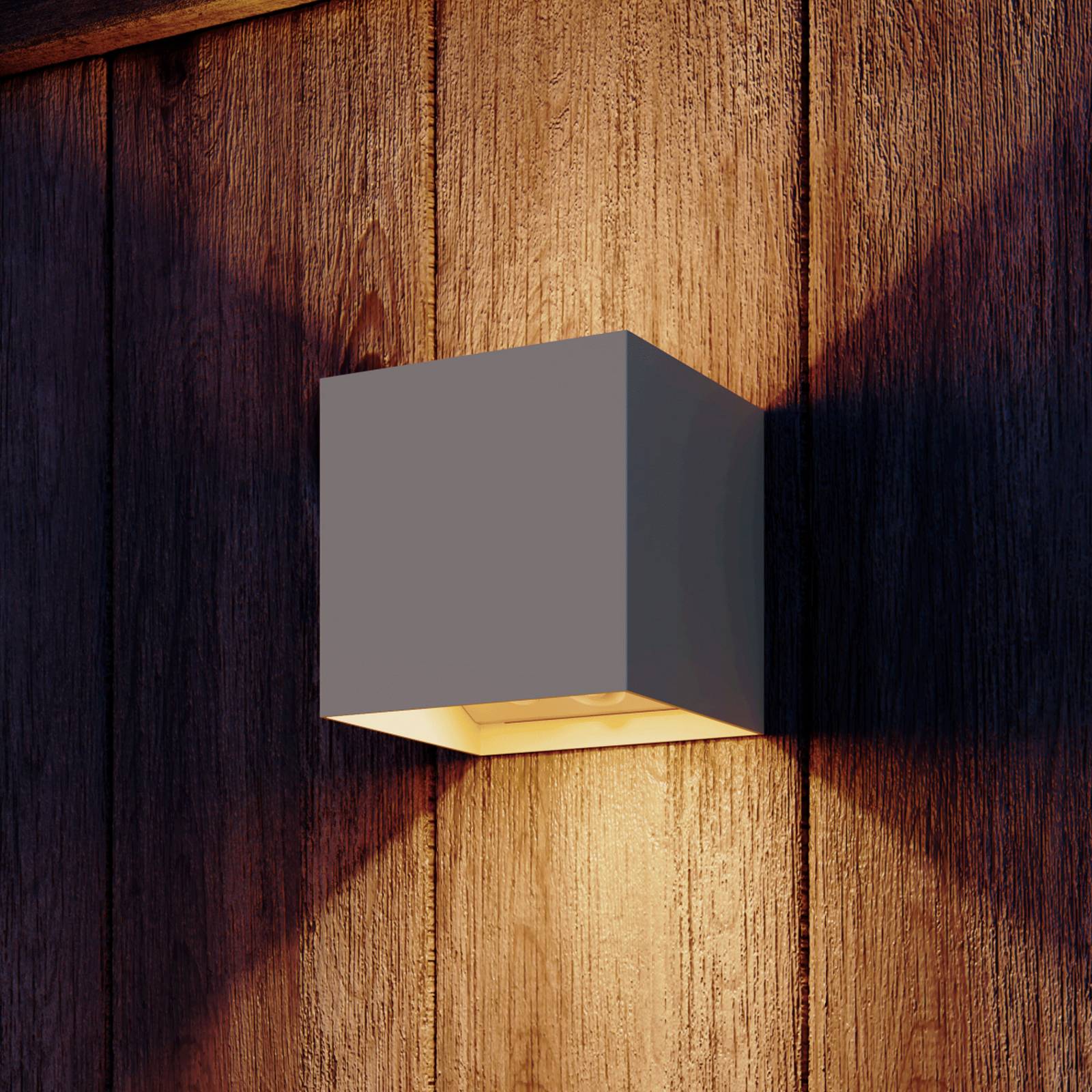 Calex Aussenwandleuchte mit Bewegungsmelder Volterra, creme / amber, für Wohn- / Esszimmer, Aluminium, Modern