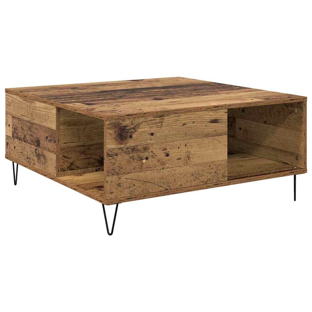 vidaXL Couchtisch Altholz 80 x 80 x 36,5 cm Holzwerkstoff Image