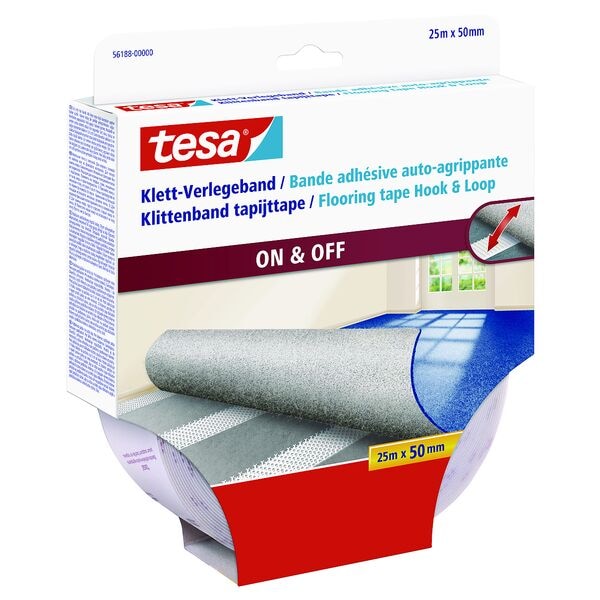 tesa Klettband »On & Off« weiß 5 cm / 25 m Image