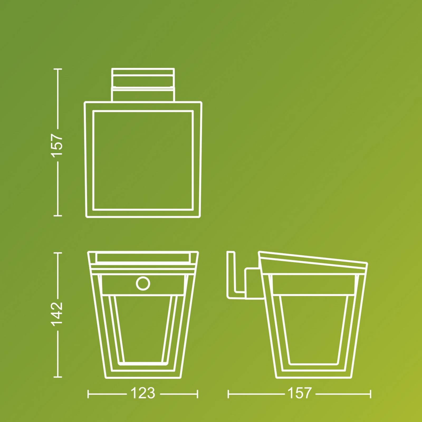 Philips LED-Solar-Außenwandlampe Nissa UE, Kunststoff, IP44, schwarz, Kunststoff, Modern, Solarleuchte außen