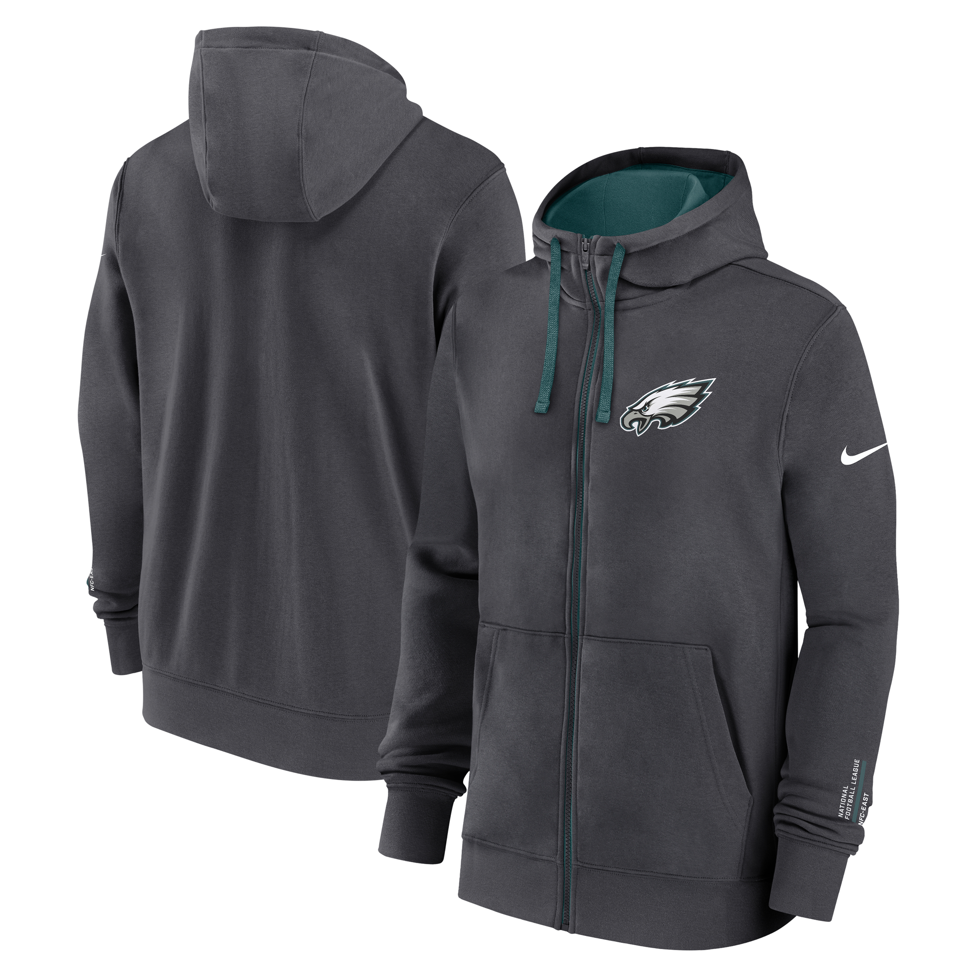 Philadelphia Eagles Nike Club Reißverschluss Hoodie - Herren Image