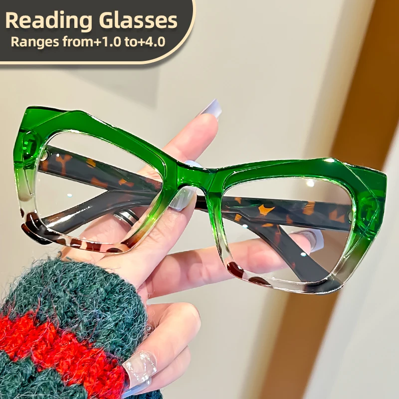 Oyalie Personalisierte farbblockierte Lesebrille Führen Sie den modischen Accessoire-Stil mit Farbkombinationen, die die Aufmerksamkeit und die traditionelle Mattheit zu zerbrechen, die Image