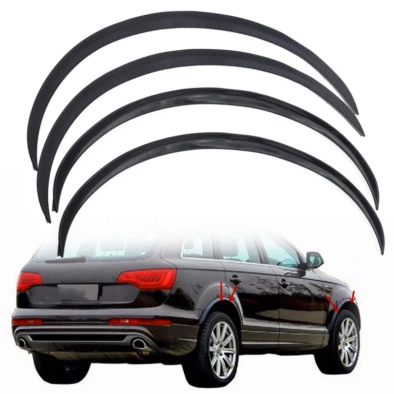 2/4pcs Universale Auto Camion Nero/Fibra di Carbonio Body Kit trim Fender Flare Ruota di Gomma Sopracciglio anti-graffio Striscia labbra adesivi