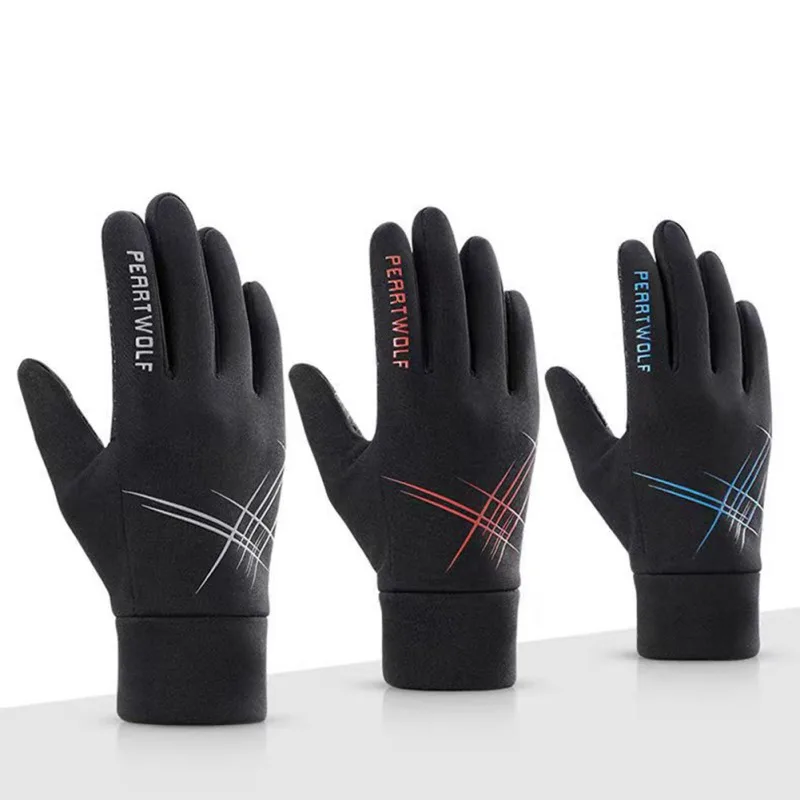 1 Paar Radfahren Thermo-Fleece-Handschuhe Bergsteigerhandschuhe Wasserdichte Touchscreen-Rutschfeste Handschuhe Image
