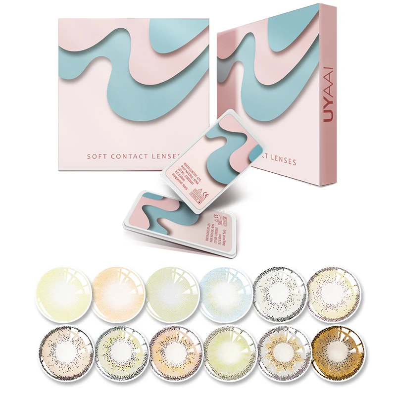 UYAAI Athena Series Natürliche farbige Schüler für Augen Hochwertige farbige Linsen Graue Linsen Blaue Augenkontakte 14,0/14,20 mm Image