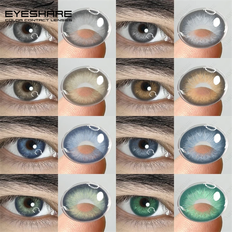 EYESHARE 1 Paar modische farbige Kontaktlinsen, braune Augen, hochwertige blaue Make-up-Linse, weiche Jahreslinsen mit grünen Augen Image